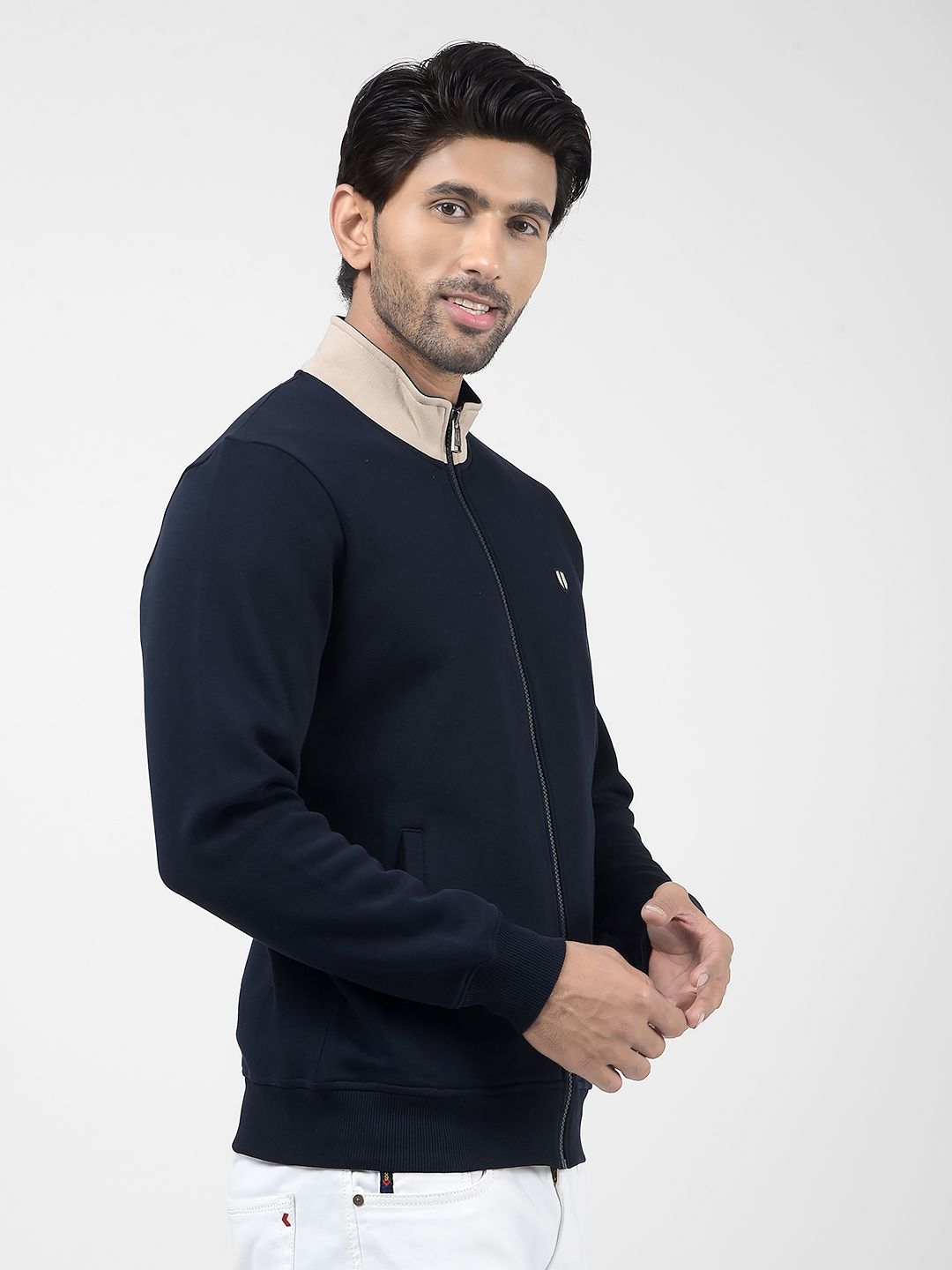 Numero Uno Men Color Block Navy Sweat Shirt